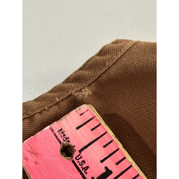 Vintage Oshkosh B'Gosh Dark Khaki Unisex Canvas Vest Cotton 24 months Hole - Picture 7 of 9